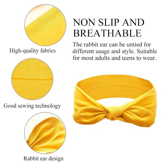 12 Pack Bow Headbands for Women Elastic Headwraps Hair Band Knotted Headband Rab - Picture 3 of 7